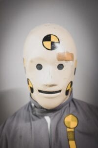 crash test dummies and automobile accident forces